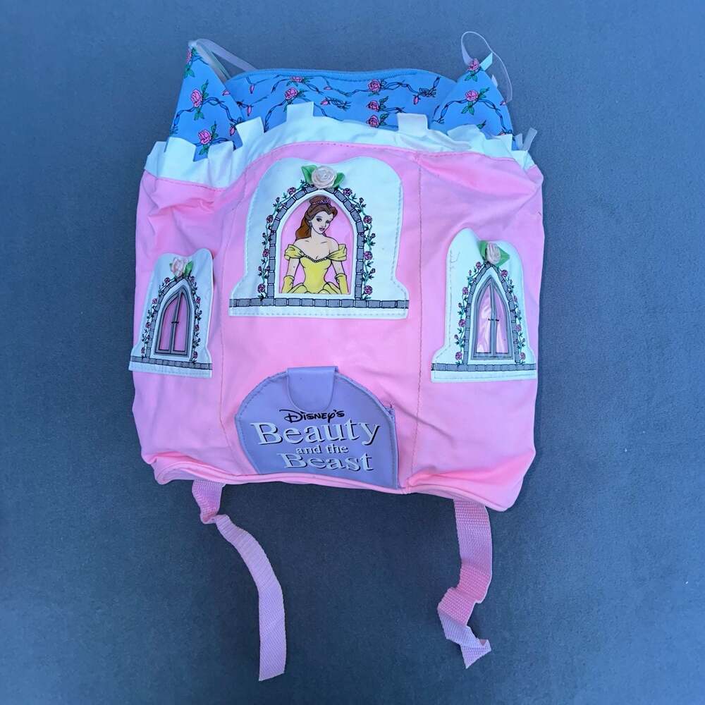 Vintage 1990s Disney Beauty and the Beast Belle Castle Backpack